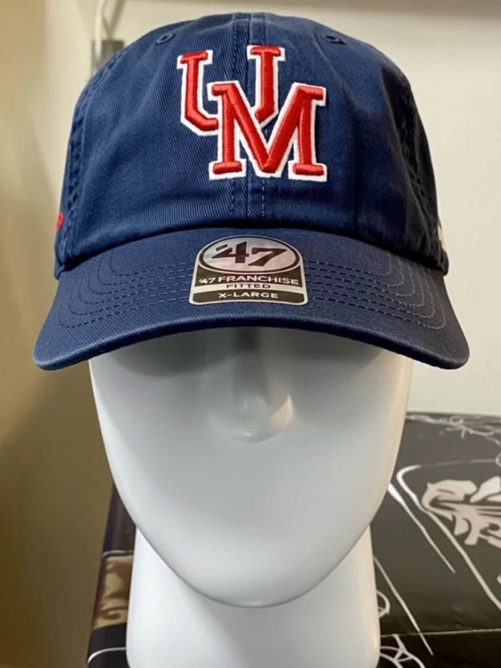 Ole Miss Rebels 47 Franchise Brand Navy Cap with Red UM Outline Logo Size XL